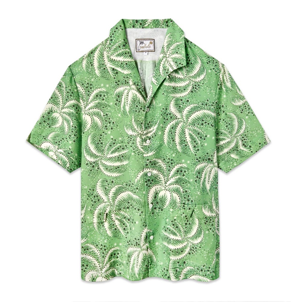 Tombolo Palm Fronds (Green) Cabana Shirt